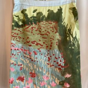 Anthropologie Watercolor Print Skirt